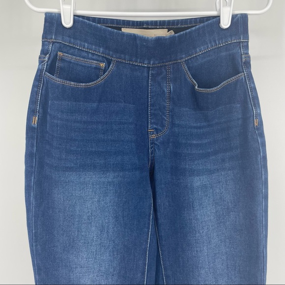 SOFT SURROUNDINGS THE ULTIMATE DENIM PULL ON SKINNY JEANS ELASTIC WAIST XS BLUE - Picture 2 of 7